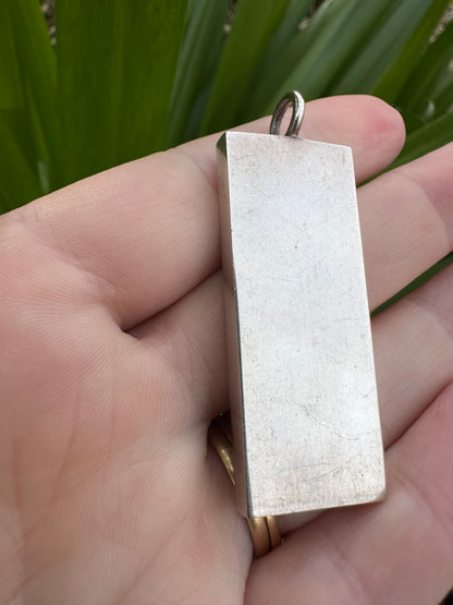 Vintage Silver Ingot pendant - Queen Silver Jubilee 1977