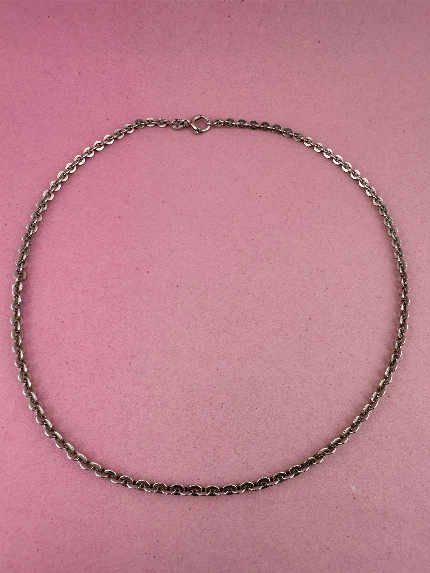 Sterling Silver Flat Cable Chain with Bolt clasp