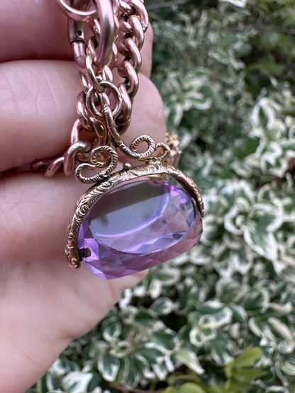 Antique 9ct Gold Amethyst Fob