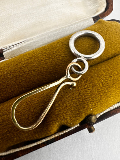 Mix Metal 14ct Shepherds hook & Sterling Silver Loop extender