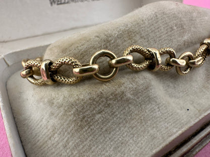 Vintage textured infinity link bracelet