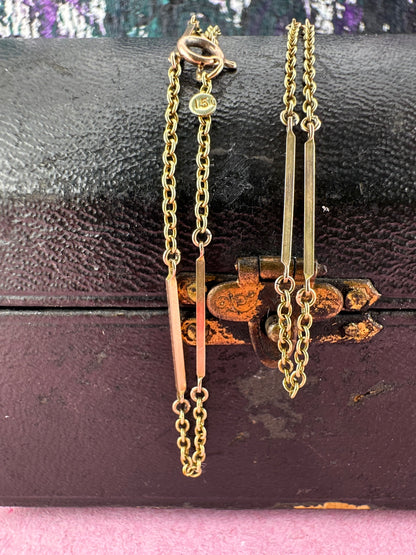 Antique 15ct Gold Bar link chain