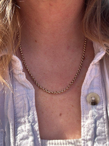 Vintage 9ct Gold puffy Rolo belcher chain