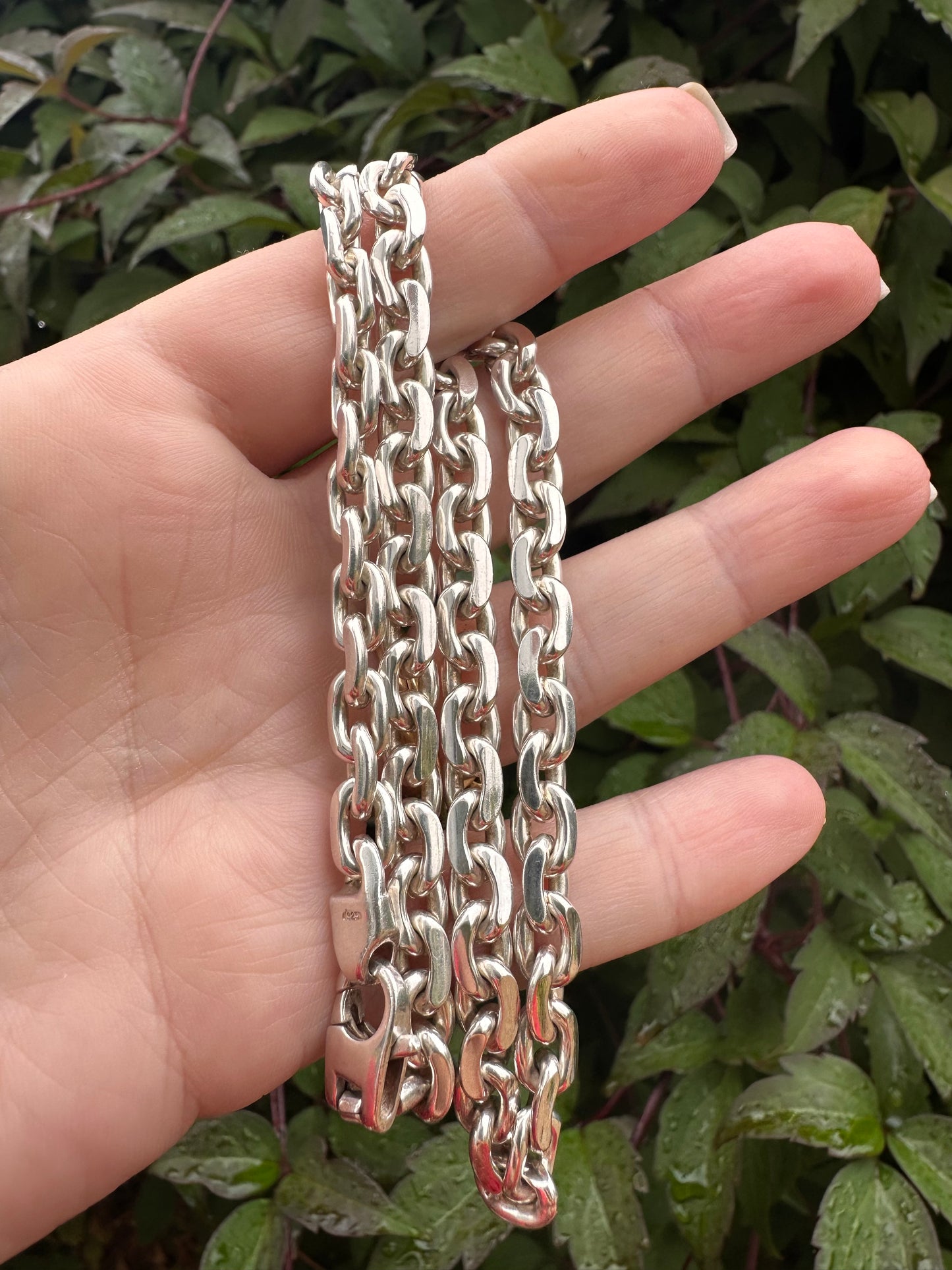 Vintage Sterling Silver Chunky Biker chain