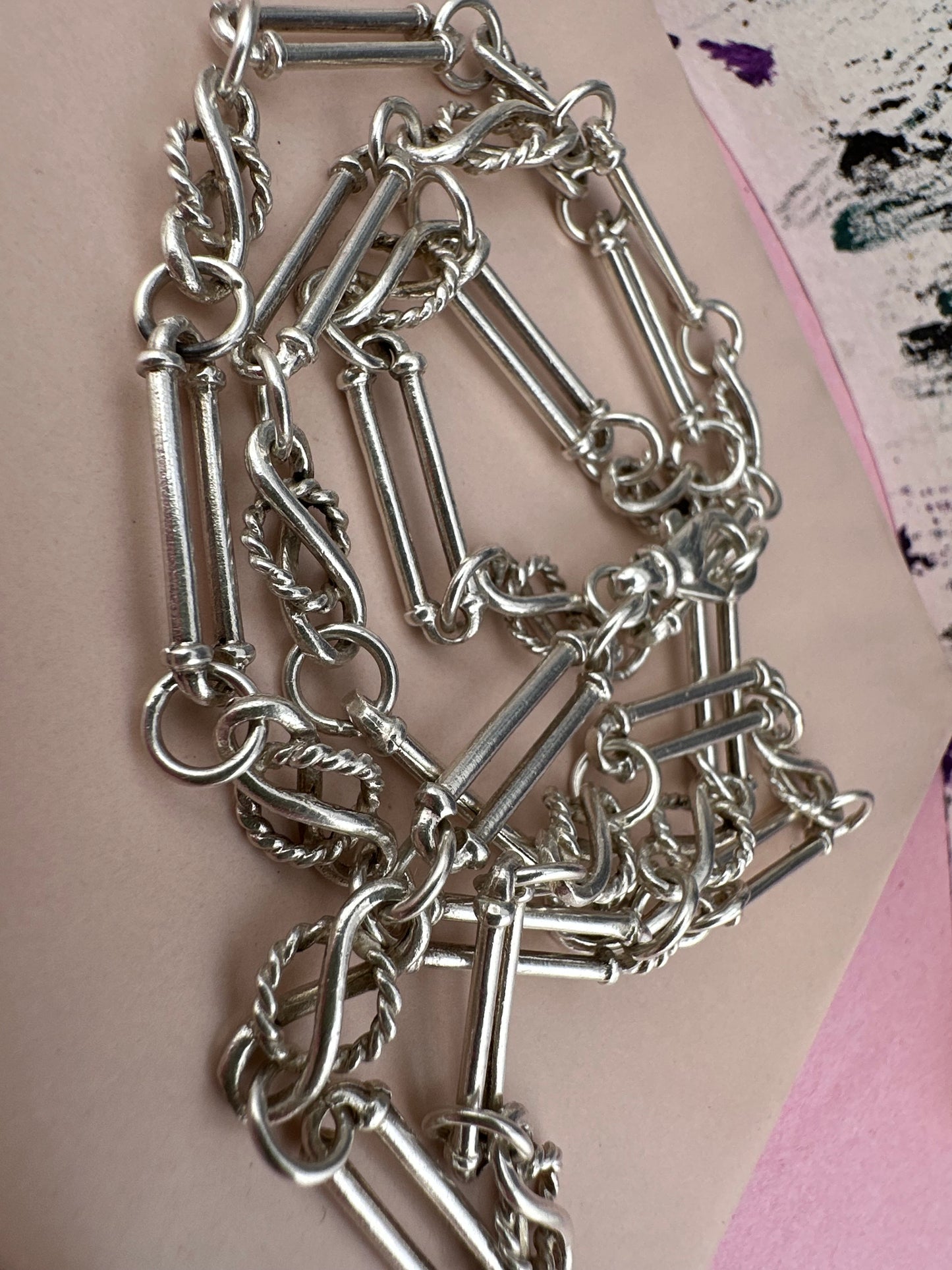 Sterling Silver Trombone with Celtic knot chain