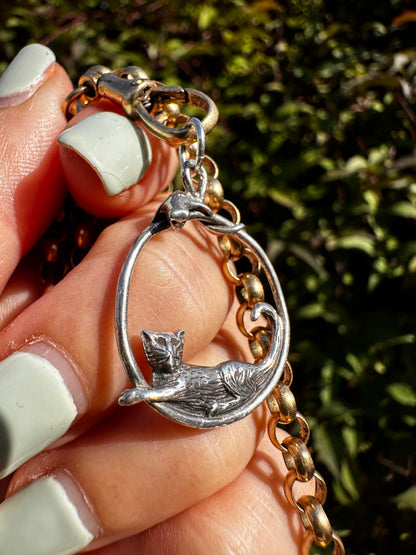 Sterling Silver Cat & Mouse Pendant