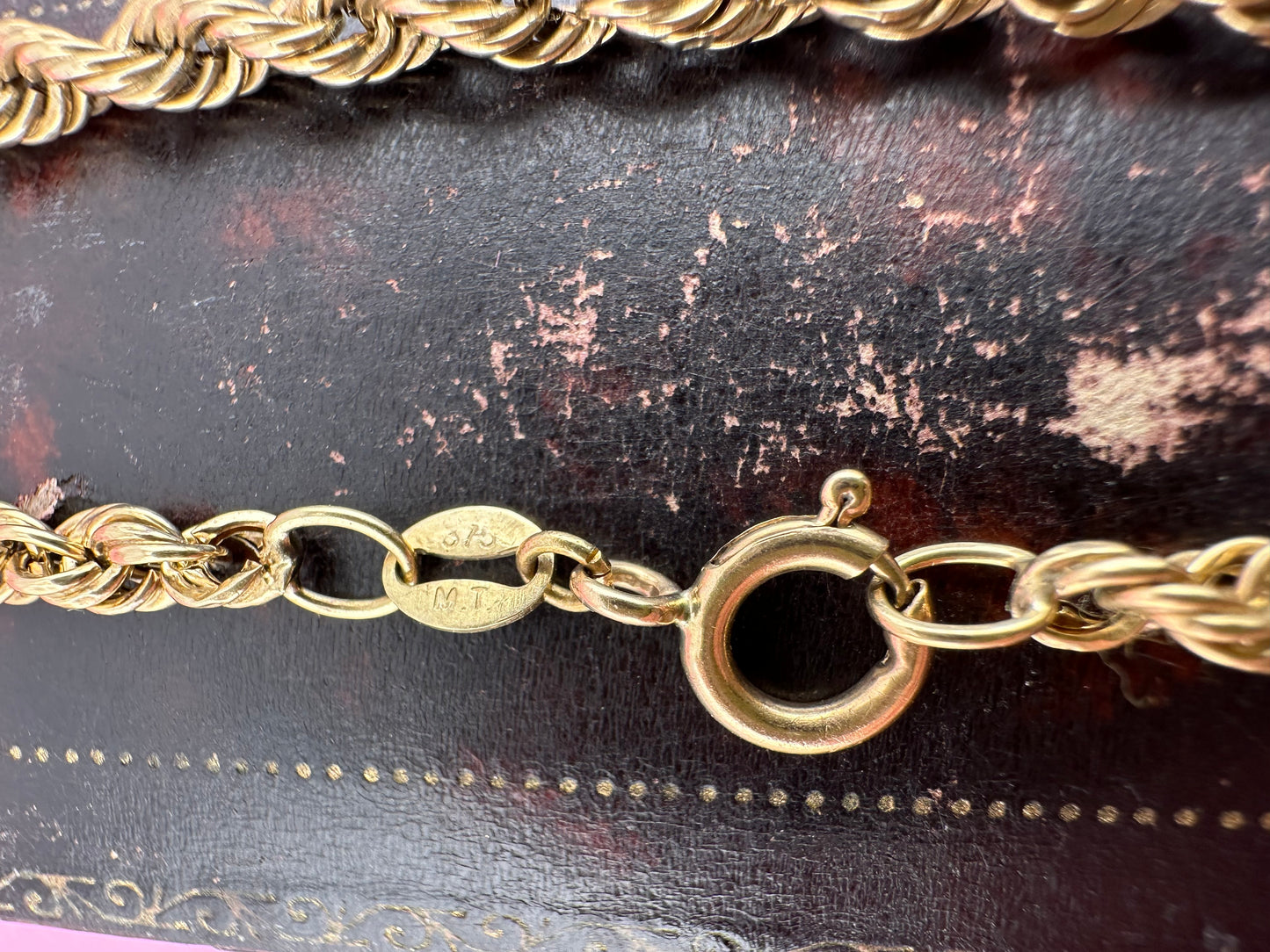 9ct yellow gold rope bracelet