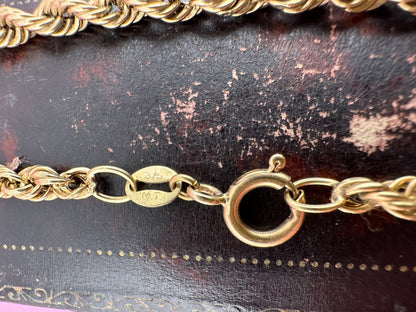 9ct yellow gold rope bracelet