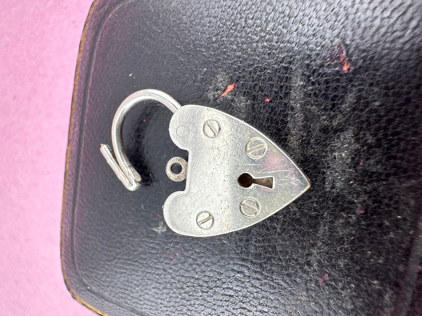 Vintage Sterling Silver Heart Padlock