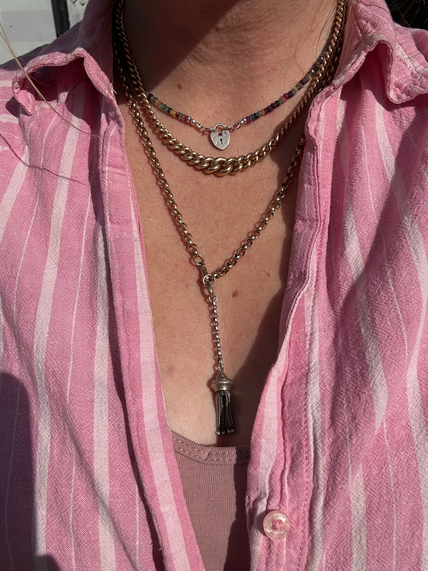 Antique Sterling silver tassel pendant
