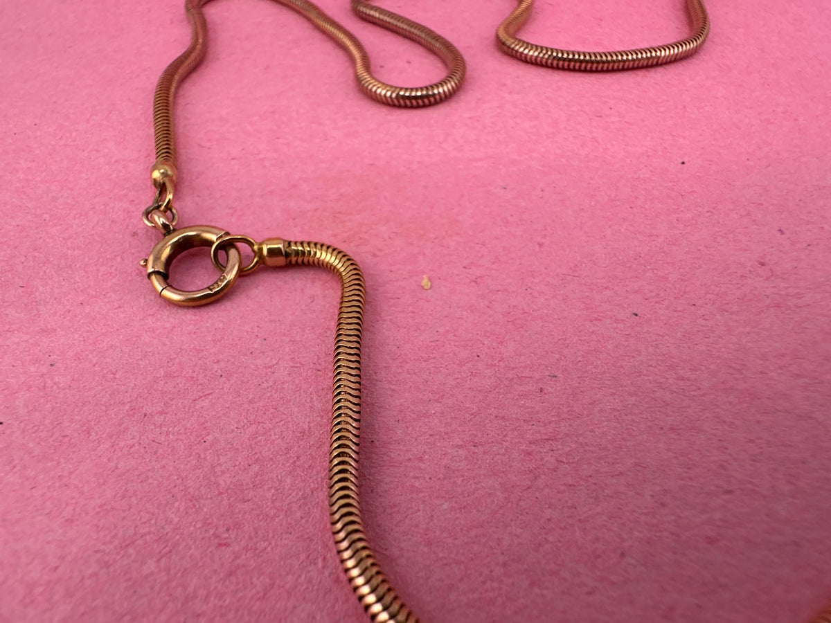 Antique 9ct Rose Gold Snake chain with bolt clasp