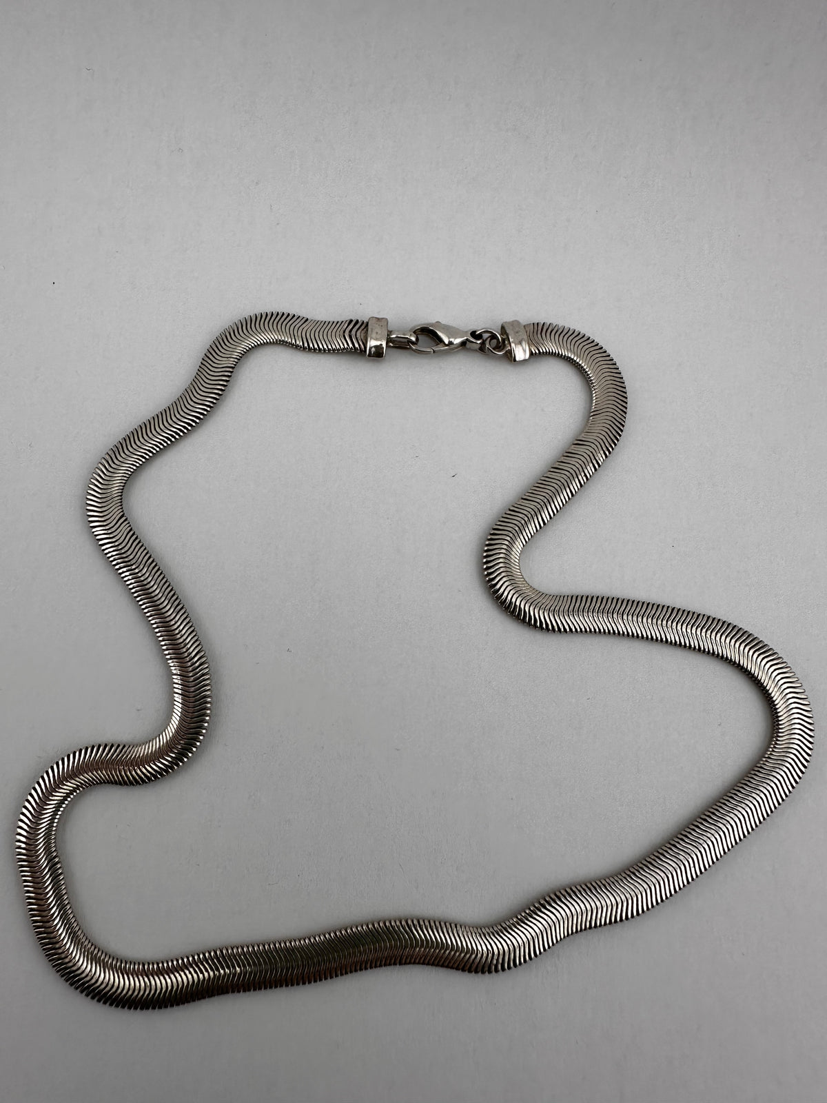 Vintage Sterling Silver Flat Snake/Herringbone chain