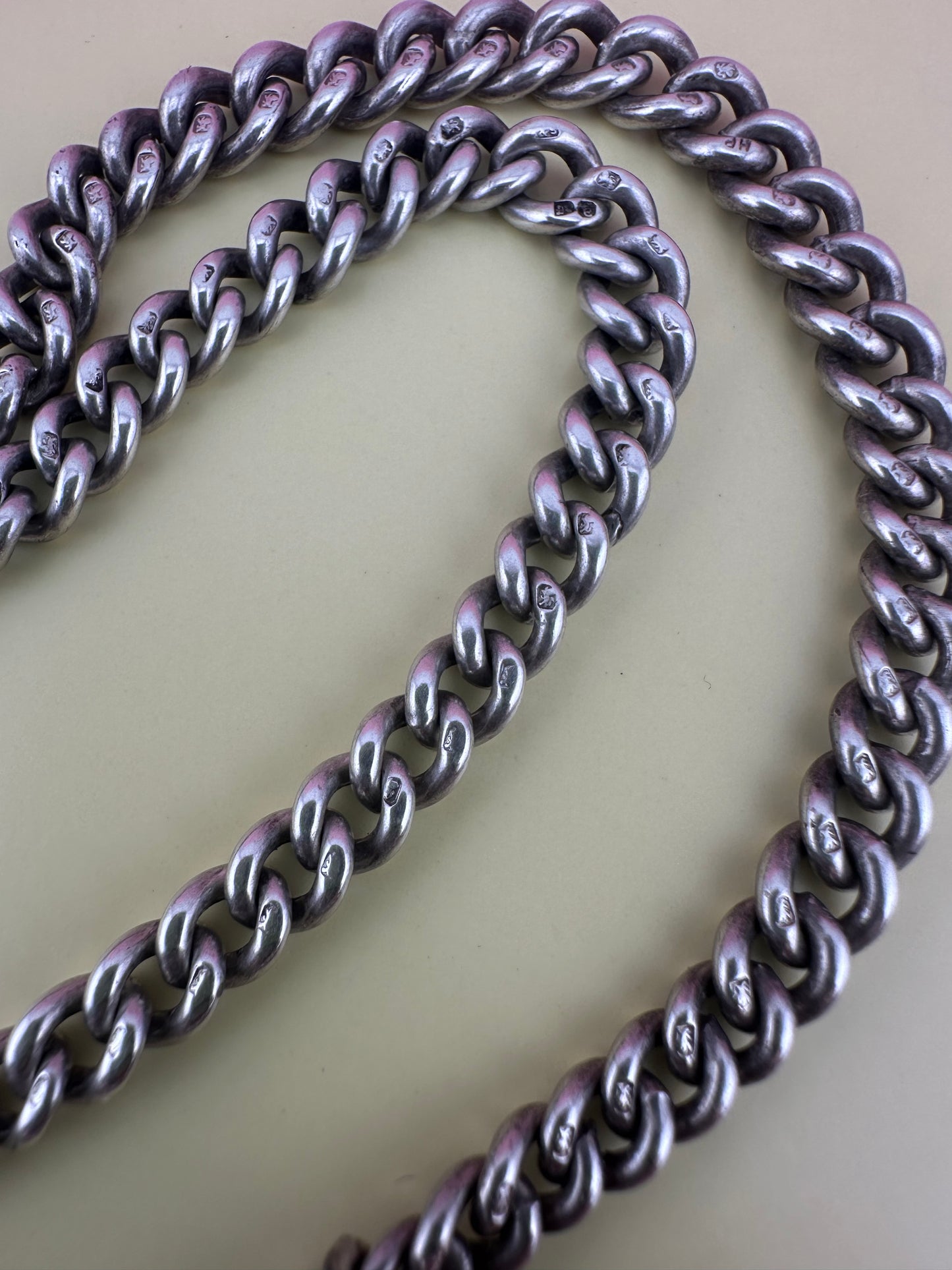 Reimagined Sterling Silver Albert chain with Compass Fob