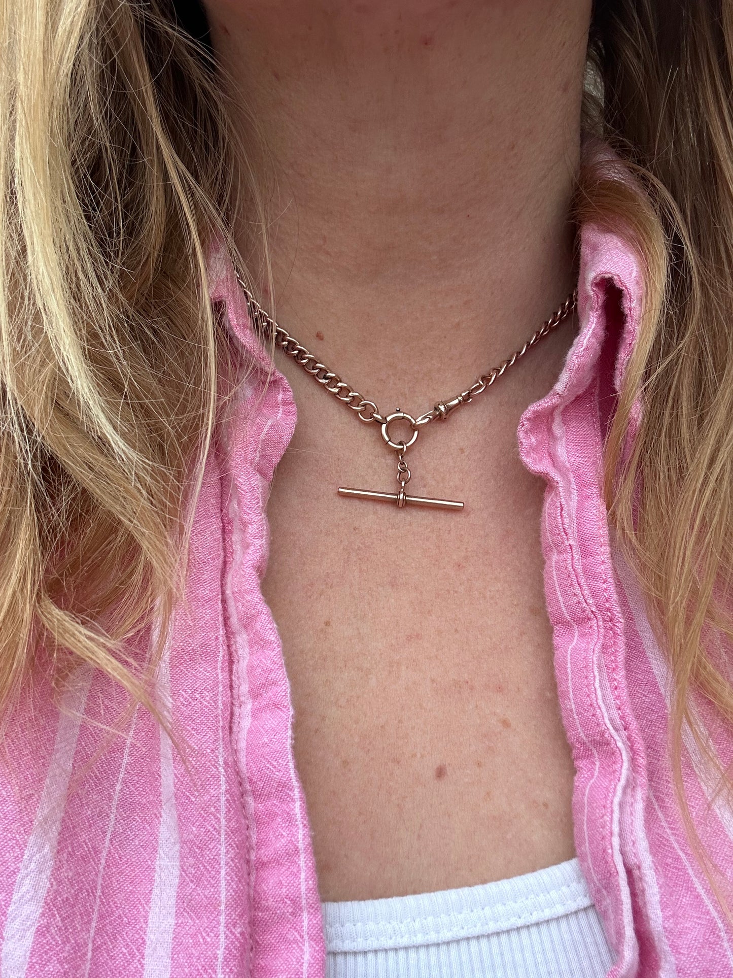 Antique 9ct Rose Gold T-Bar