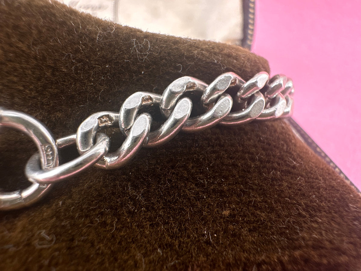 Sterling Silver Curb Bracelet with Bolt Clasp