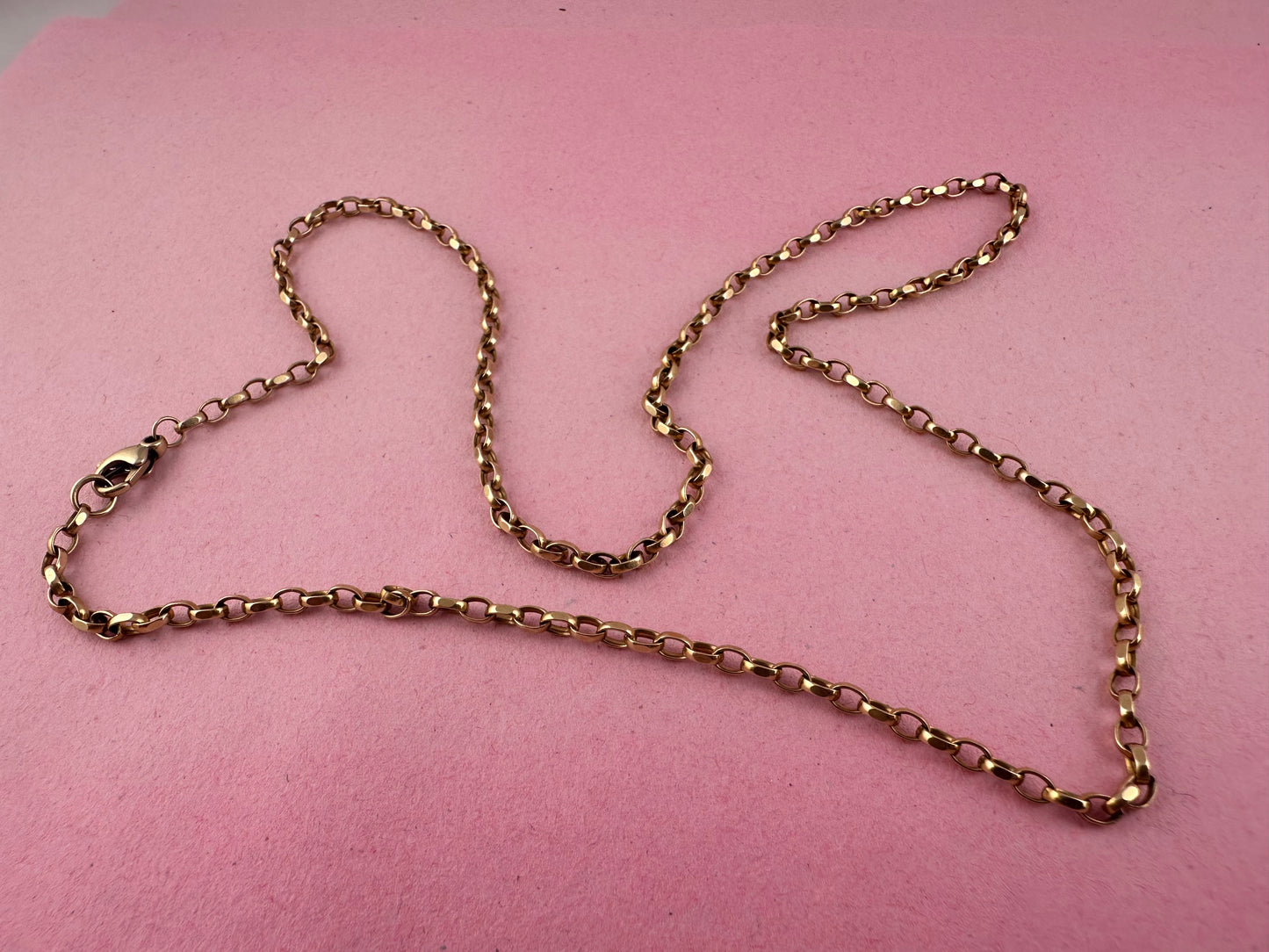Vintage 9ct Yellow gold Biker Belcher chain
