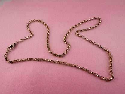 Vintage 9ct Yellow gold Biker Belcher chain