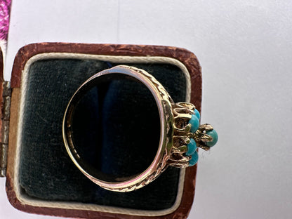 Vintage 9ct Gold Turquoise ring