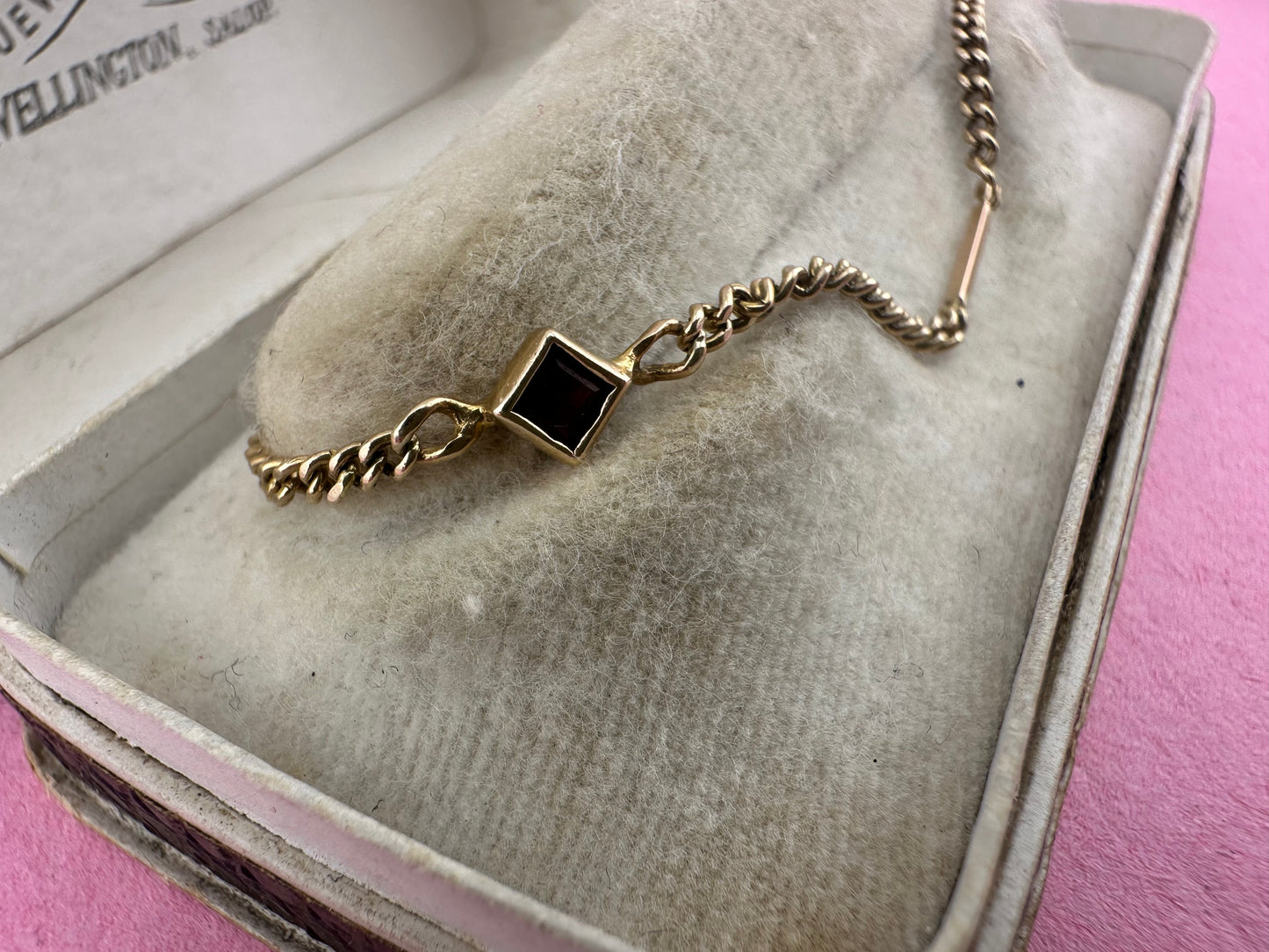 Antique 9ct Rose Gold mix link bracelet with bolt clasp