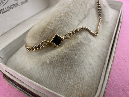 Antique 9ct Rose Gold mix link bracelet with bolt clasp