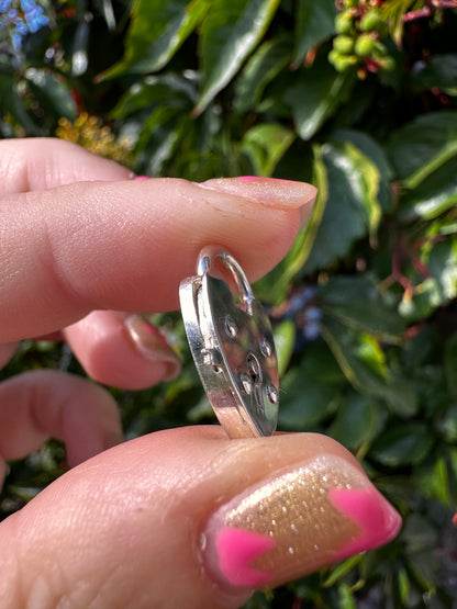 Sterling Silver Heart Padlock with lever release.