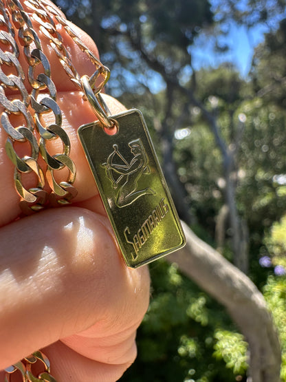 Vintage 9ct Gold Ingot/Sagittarius charm