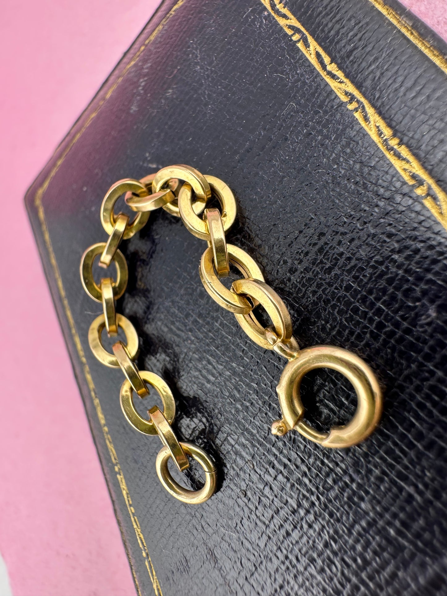 Vintage 18ct Gold Cable extender with Original Spring clasp