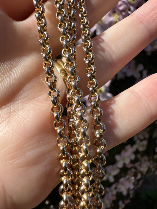 Vintage 9ct Gold puffy Rolo belcher chain