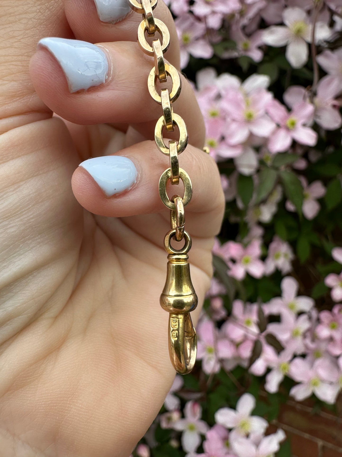 Vintage 18ct Gold Cable Extender with Antique 18ct gold Dog clip