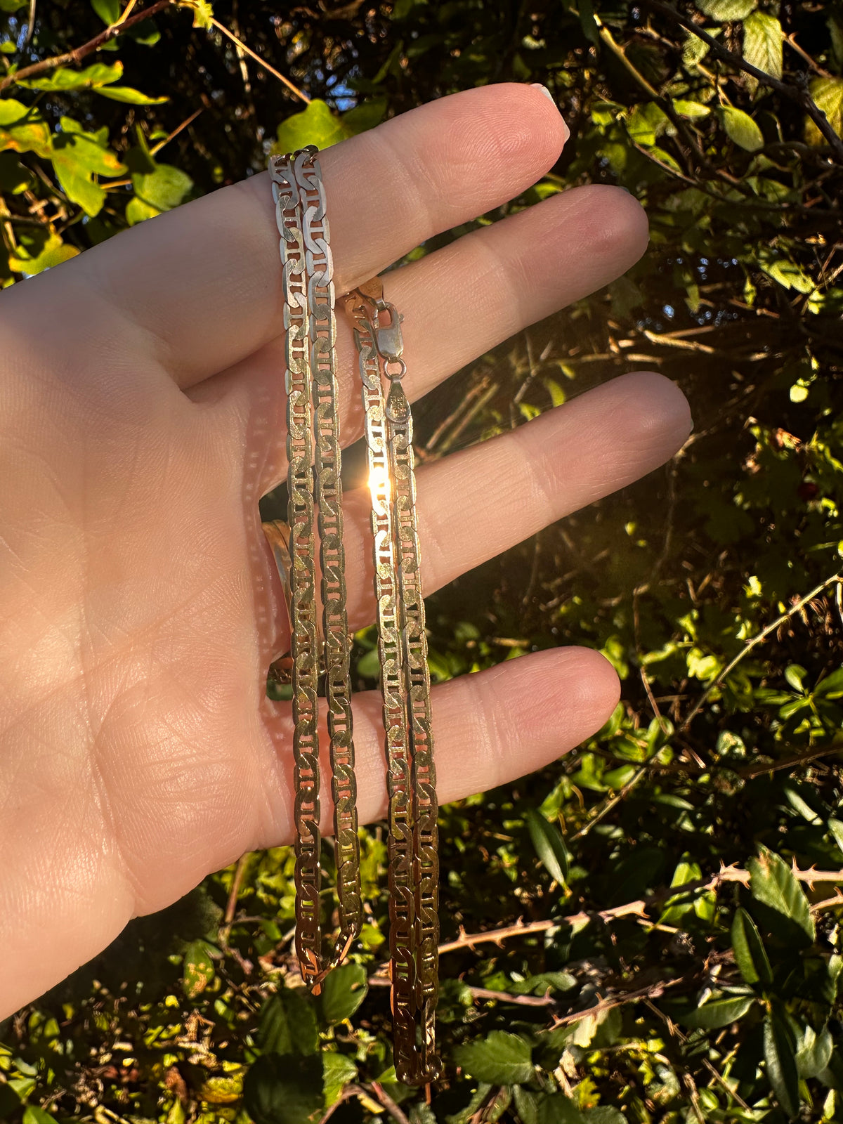 Vintage 9ct Yellow Gold Flat Mariner chain