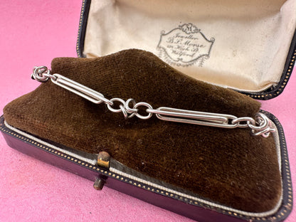 Vintage Sterling silver double trombone bracelet