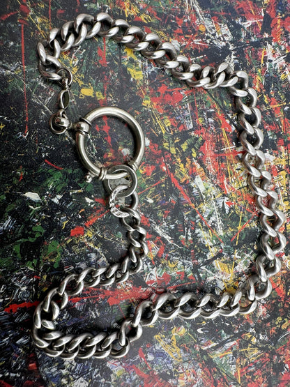 Antique Sterling Silver Graduated Curb Albert with XL bolt clasp