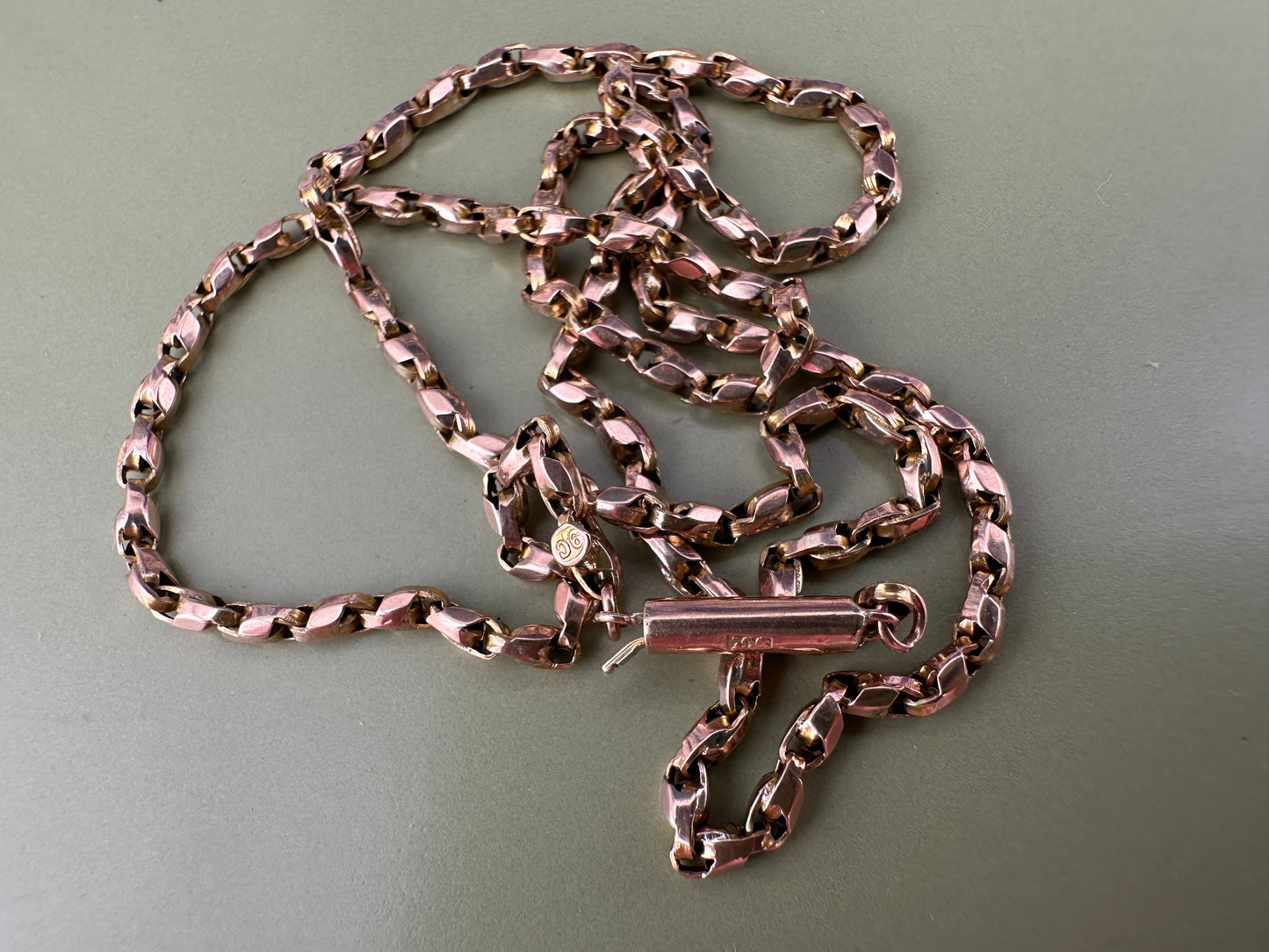 Antique 9ct Rose Gold Tulip Chain