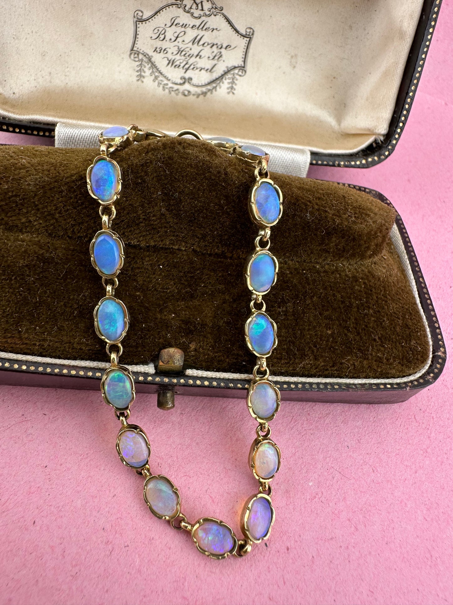 Vintage 9ct Gold Opal tennis bracelet