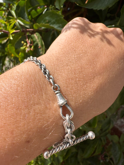 Sterling Silver rope & ribbed belcher Albertina bracelet