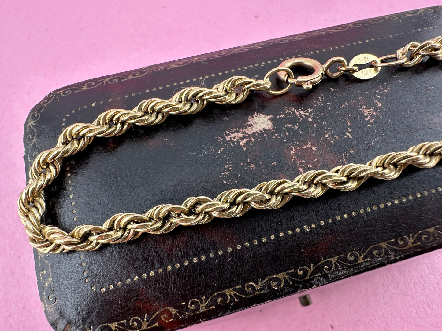 9ct yellow gold rope bracelet
