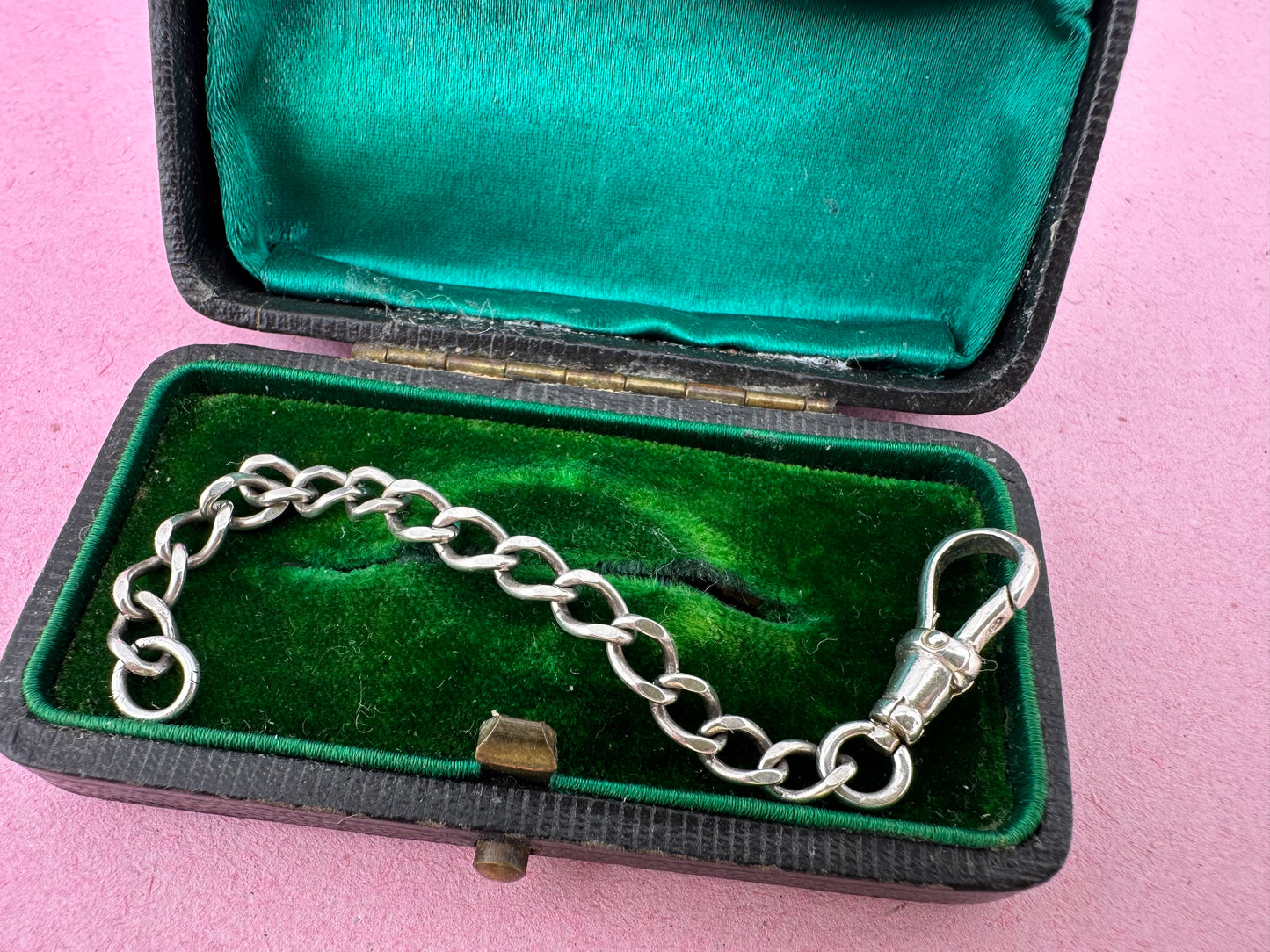 Sterling Silver Flat Curb extender with Dog Clip