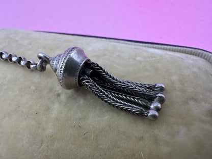Antique Sterling silver tassel pendant