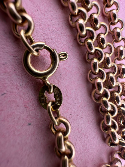 Vintage 9ct Gold puffy Rolo belcher chain