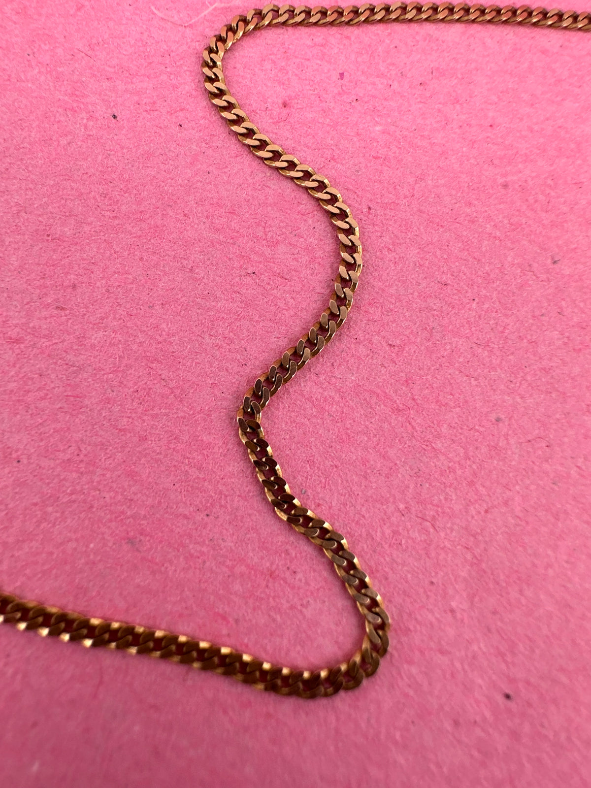Vintage 9ct yellow gold Flat curb chain