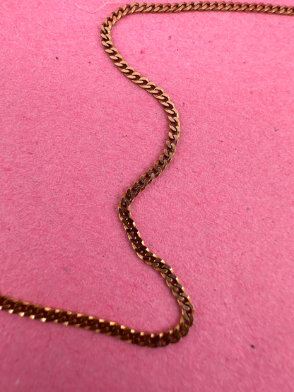 Vintage 9ct yellow gold Flat curb chain