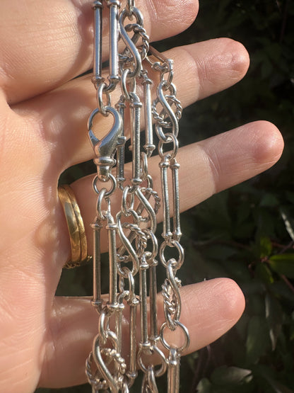 Sterling Silver Trombone with Celtic knot chain