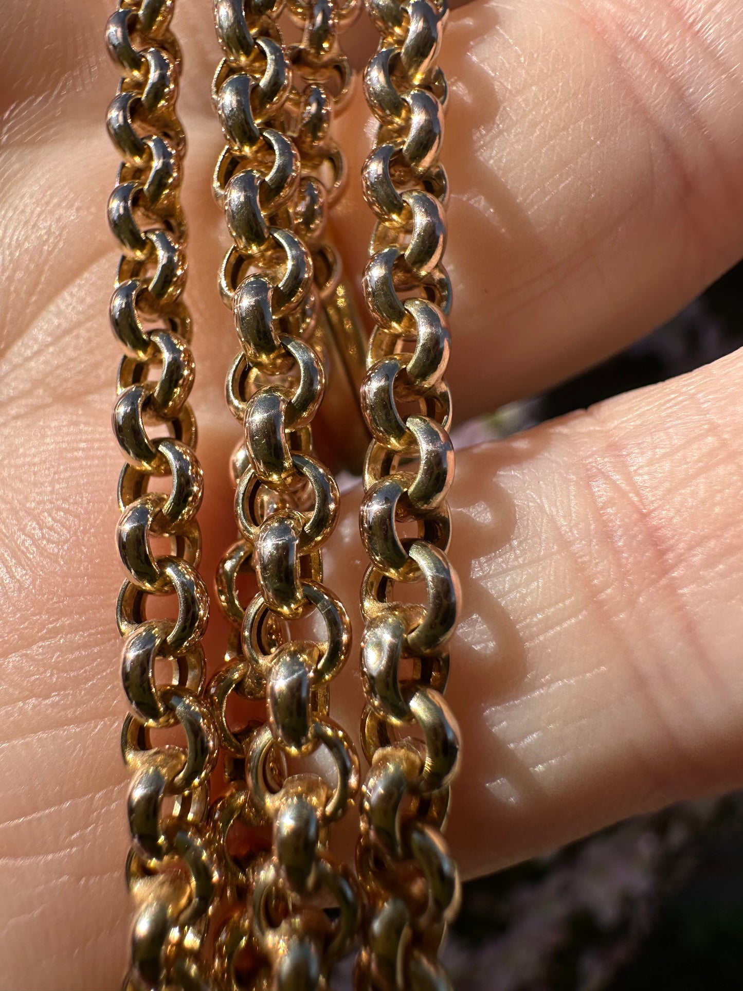 Vintage 9ct Gold puffy Rolo belcher chain