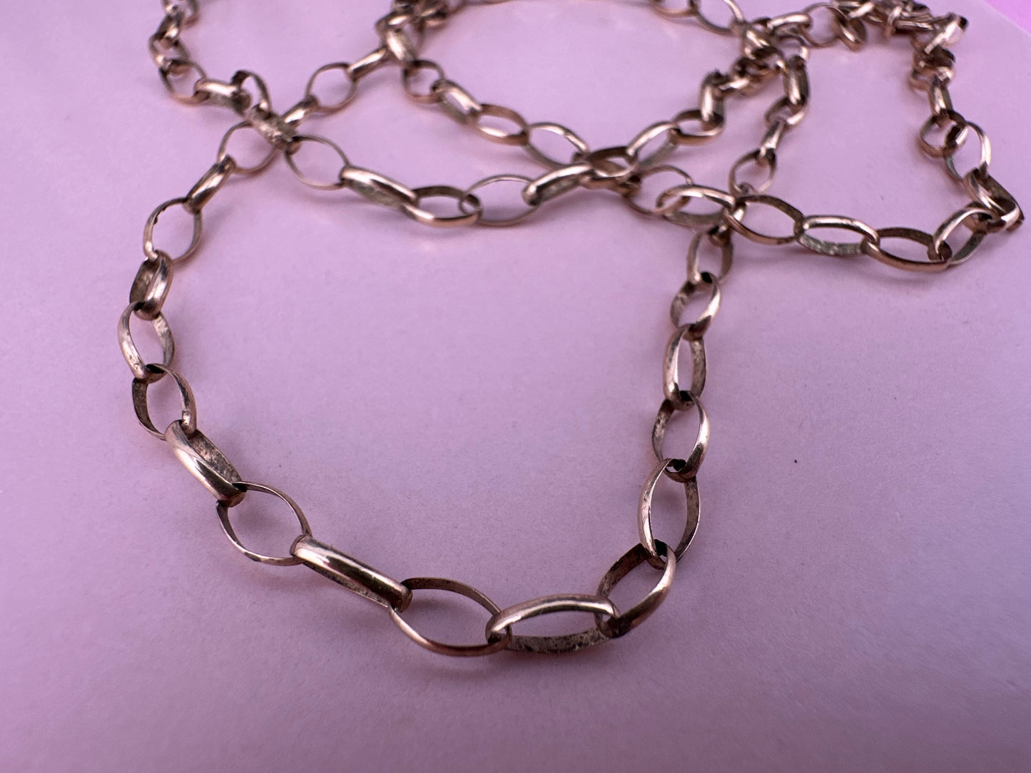 Vintage 9ct Yellow gold oval belcher chain