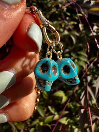 9ct Gold and Turquoise Skull charms
