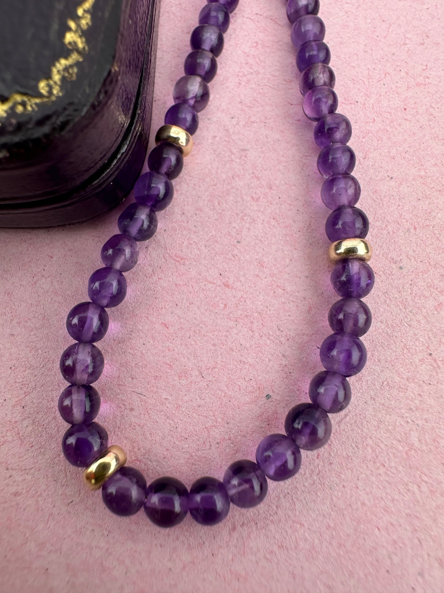 Re-imagined Vintage Amethyst Beads with a Vintage Heart Padlock Clasp