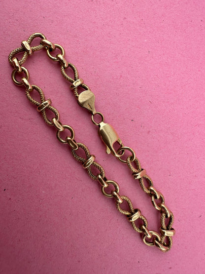 Vintage textured infinity link bracelet