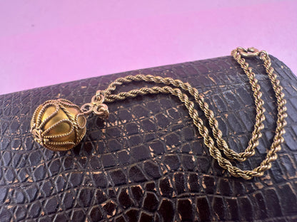 Victorian 15ct Rope bracelet with Etruscan revival orb.