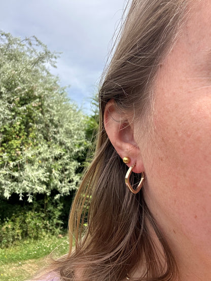 Vintage 9ct Gold Square Hoops