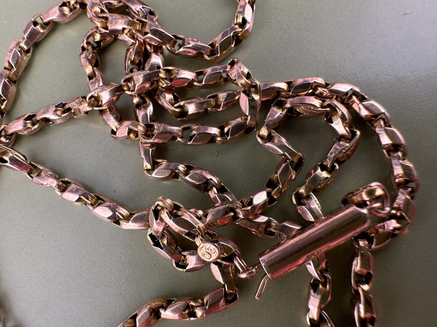 Antique 9ct Rose Gold Tulip Chain